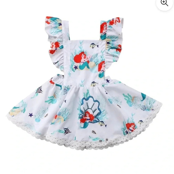 Charming Little Girl’s Mermaid-Themed Ruffle Sundress - Theme Park - 12 to 24M - Picture 1 of 10